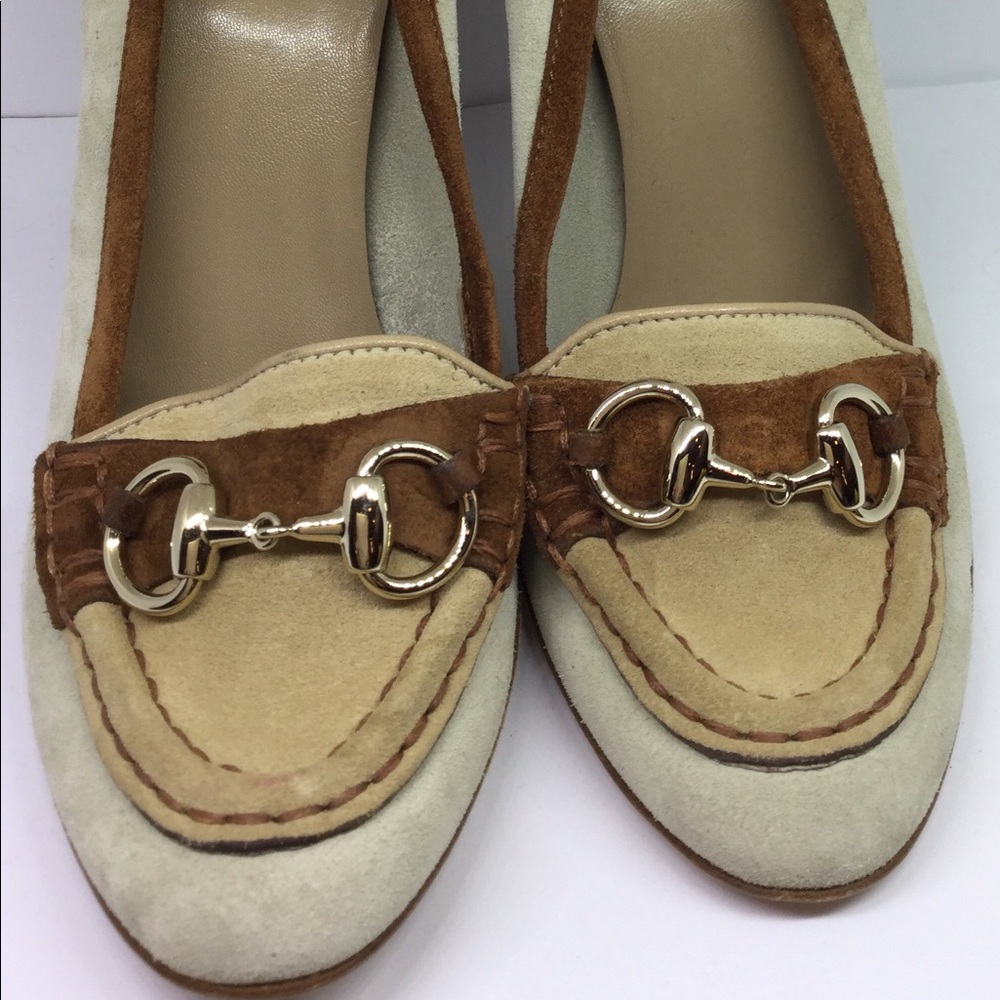 GUCCI CAERO 3 TONE SUEDE PUMPS